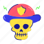firefighter skull, firefighter hat, hard cap, scary skull, skeleton face 