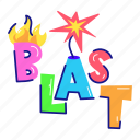 blast word, blast text, blast font, typographic letters, blast