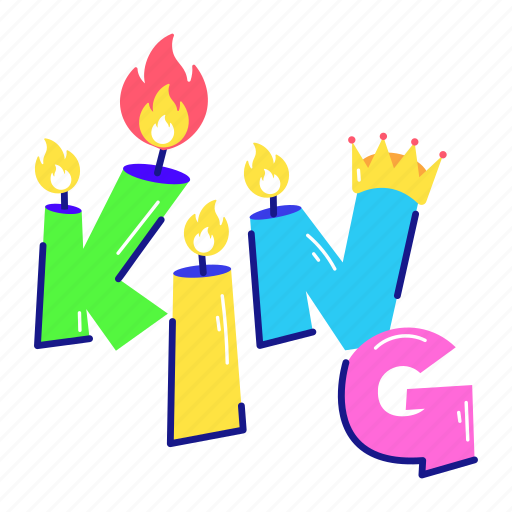 King word, king letters, king text, king font, typographic letter sticker - Download on Iconfinder
