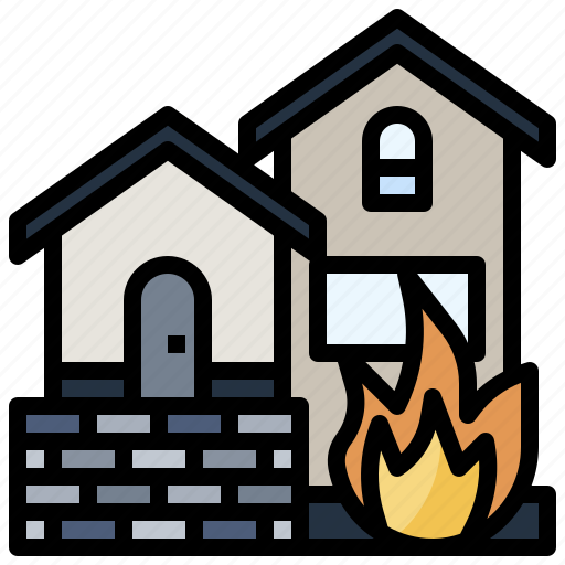 Architecture, burning, city, fire, house, real, risk icon - Download on Iconfinder
