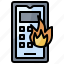 bubble, call, chat, fire, flame, phone, receiver 