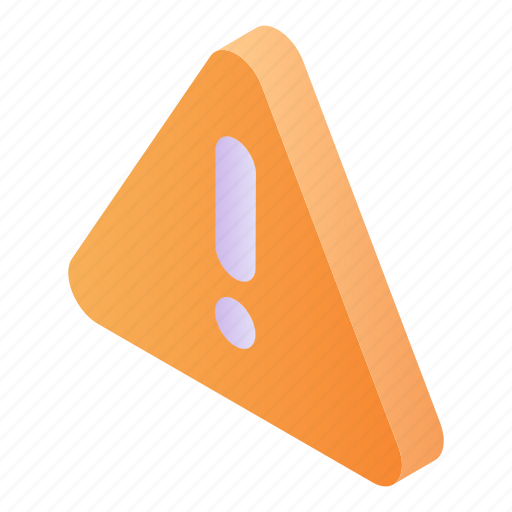 Attention, cartoon, exclamation, isometric, mark, warn, warning icon - Download on Iconfinder