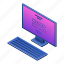 cartoon, computer, isometric, monitor, pc, personal, tower 