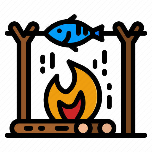 Fish, grill, cook, fire, food icon - Download on Iconfinder