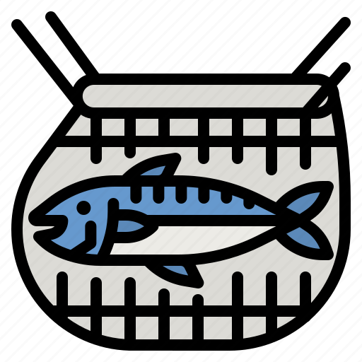 Fishing, fish, net, fisher, river icon - Download on Iconfinder