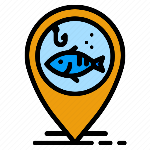 Fishing, location, pin, pointer, map icon - Download on Iconfinder