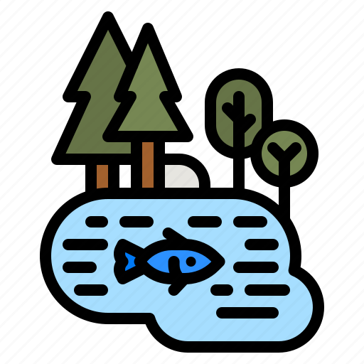 Pond, lake, lagoon, forest, water icon - Download on Iconfinder