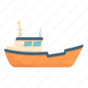 orange, fishing, yacht, transportation
