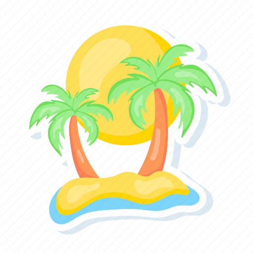 Tropical trees, palm trees, island, beach trees, coconut trees icon - Download on Iconfinder