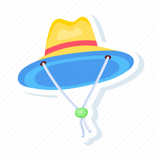 Fishing hat, tourist hat, camp hat, fishing cap, beach hat icon - Download on Iconfinder