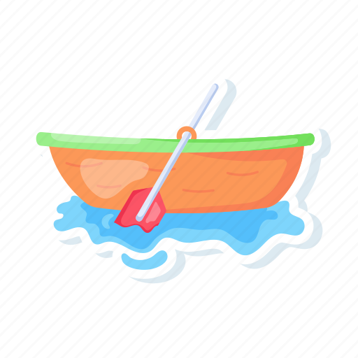 Fishing boat, wooden boat, lake boat, paddle boat, rowboat icon - Download on Iconfinder