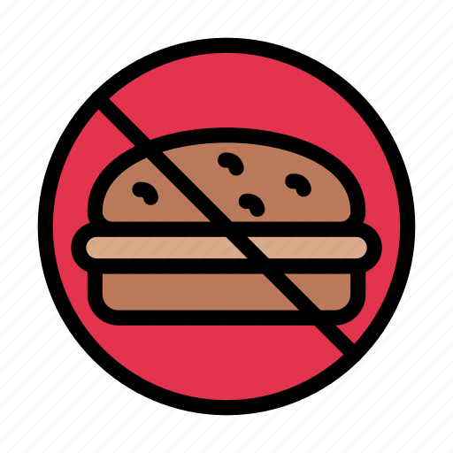 Notallowed, burger, fastfood, restricted, stop icon - Download on Iconfinder