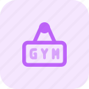 gym, sign, banner, fitness