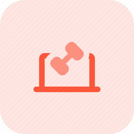 Laptop, dumbbell, device, fitness icon - Download on Iconfinder
