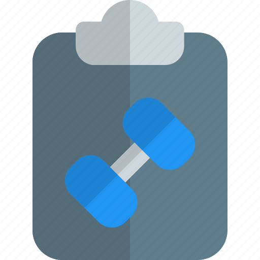 Clipboard, dumbbell, diet chart, fitness icon - Download on Iconfinder