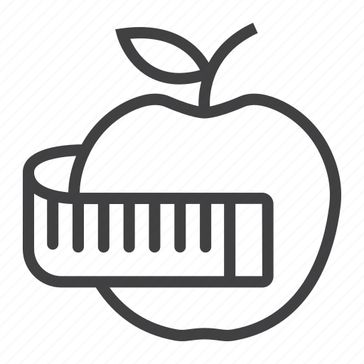 Apple, diet, fitness, health, measuring, sport, tape icon - Download on Iconfinder