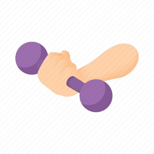 Cartoon, dumbbell, fitness, hand, strength, strong, weight icon - Download on Iconfinder