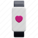 fitness, watch, tracker, smartwatch, wristwatch, heart, 3d