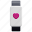 fitness, watch, tracker, smartwatch, wristwatch, heart, 3d 