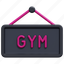 gym, gymnasium, lifestyle, sport, hanging, training, sign, 3d 