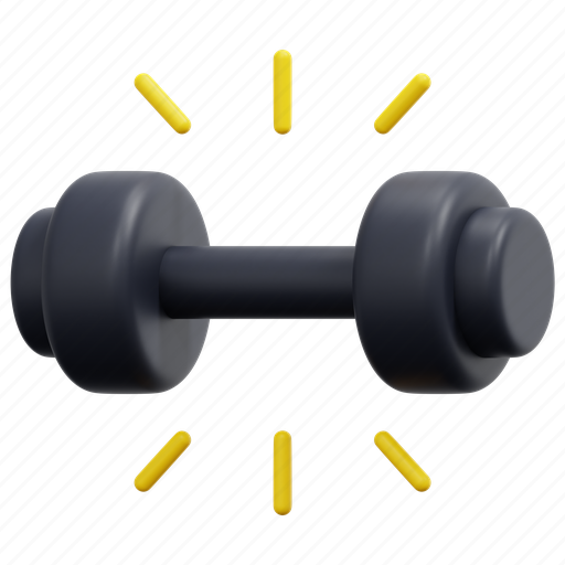 Dumbbell, strength, sport, training, gym, weight, 3d 3D illustration - Download on Iconfinder
