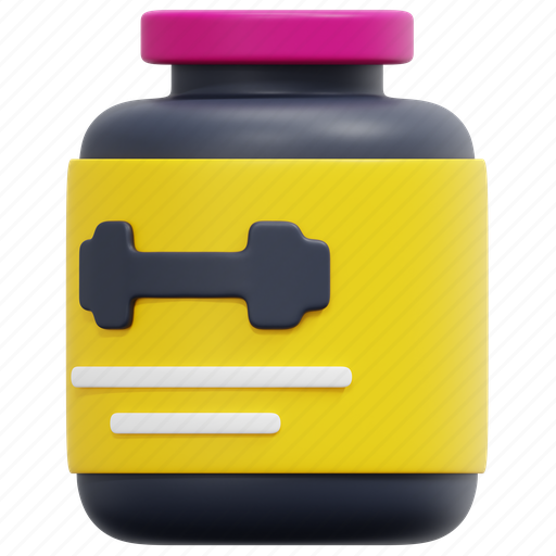 Protein, whey, nutrition, shake, powder, supplement, wellness 3D illustration - Download on Iconfinder