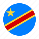 democratic, republic, congo, flag, circle