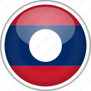circle, country, flag, laos, national