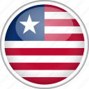 circle, country, flag, liberia, national