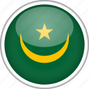 circle, country, flag, mauritania, national