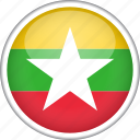 circle, country, flag, myanmar, national
