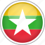 circle, country, flag, myanmar, national 