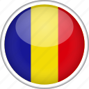 circle, country, flag, national, romania