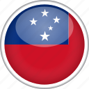 circle, country, flag, national, samoa