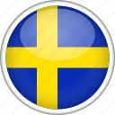 circle, country, flag, national, sweden