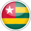 circle, country, flag, national, togo 