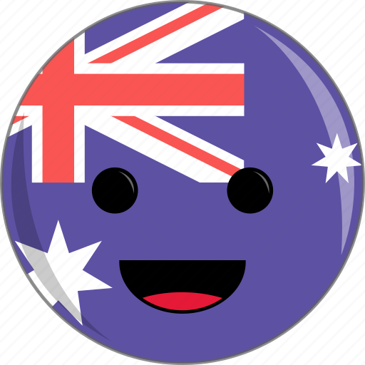 Australia, awesome, country, cute, face, fantastic, flags icon - Download on Iconfinder