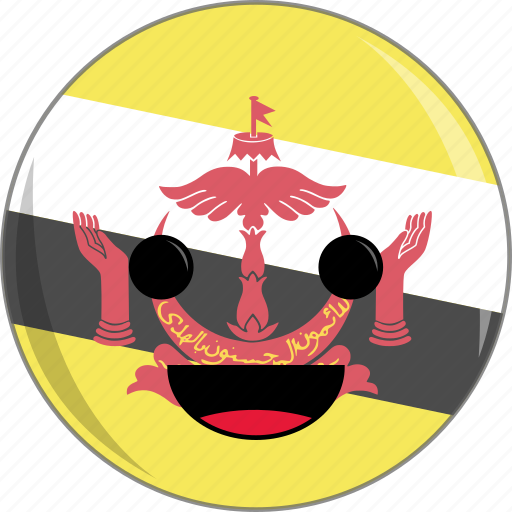 Awesome, brunei, country, cute, face, flags, peace icon - Download on Iconfinder