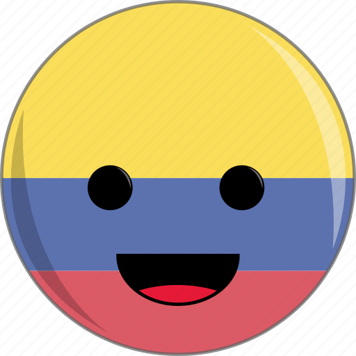 Awesome, colombia, country, cute, face, flags, latino icon - Download on Iconfinder