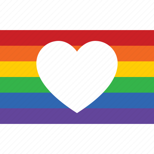 Flag Gay Heart Lgbt Love Pride Rainbow Icon