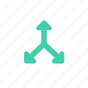 arrow, center, cross, direction