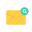 envelope, letter, mail, search 