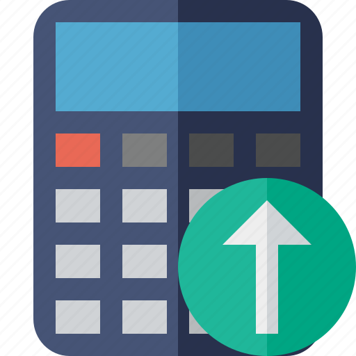 Accounting, calculate, calculator, finance, math, upload icon - Download on Iconfinder