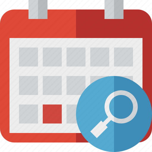 Calendar, date, day, event, month, schedule, search icon - Download on Iconfinder