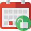 calendar, date, day, event, month, schedule, unlock 