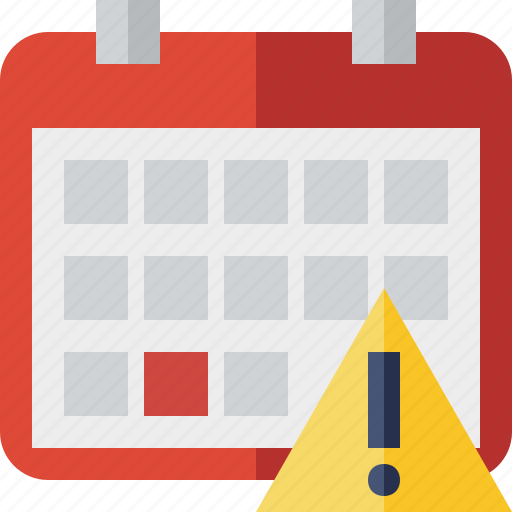 Calendar, date, day, event, month, schedule, warning icon - Download on Iconfinder