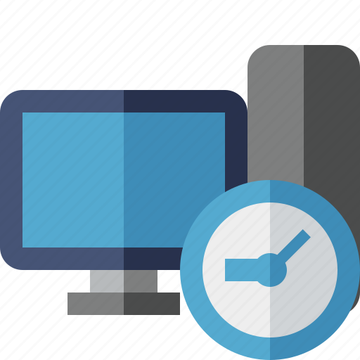 Clock, computer, desktop, monitor, server icon - Download on Iconfinder