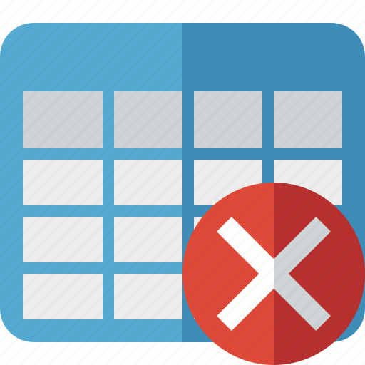 Cancel, cell, data, database, grid, row, table icon - Download on Iconfinder