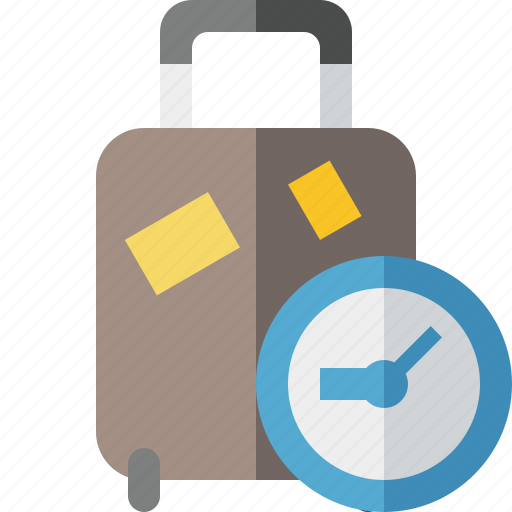 Bag, baggage, clock, luggage, suitcase, travel, vacation icon - Download on Iconfinder