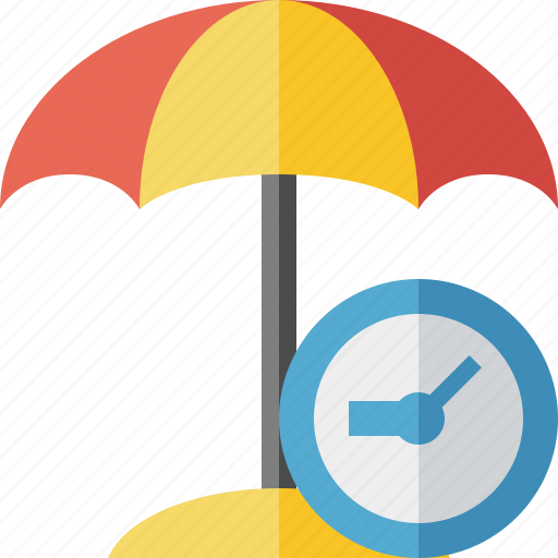 Beach, clock, summer, sun, travel, umbrella, vacation icon - Download on Iconfinder